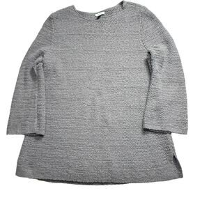 J Jill Olive Green Soft Sweater Bell Sleeves Cotton Acrylic Size Petite Large